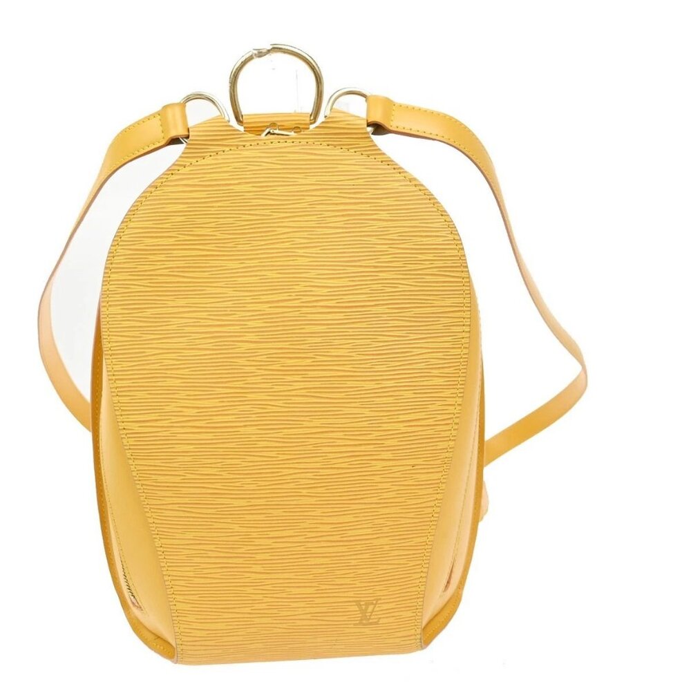 LOUIS VUITTON Logo Mabillon Backpack Bag Epi leather Yellow GHW M52239 82KC352 - Picture 1 of 15